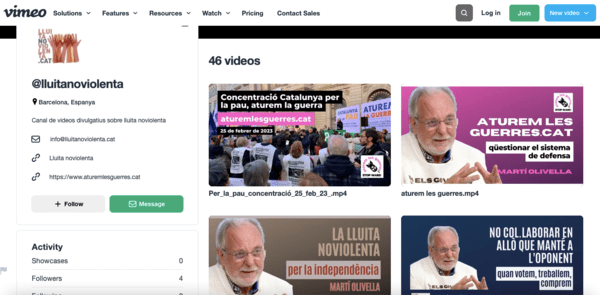 Vimeo lluita noviolenta